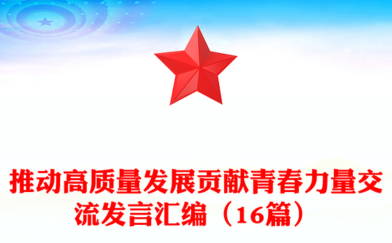 推动高质量发展贡献青春力量交流发言汇编（16篇）