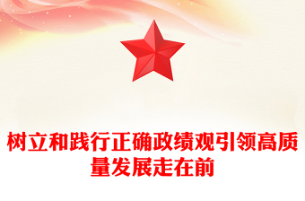 党建风树立和践行正确政绩观引领高质量发展走在前PPT党课课件(讲稿)