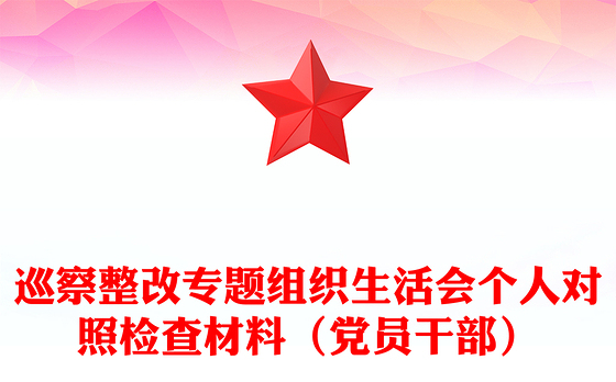 巡察整改专题组织生活会个人对照检查材料（党员干部）