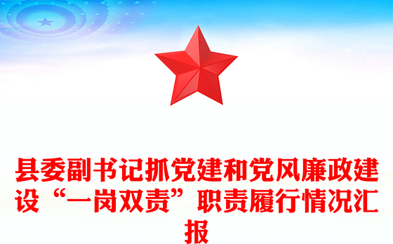 县委副书记抓党建和党风廉政建设“一岗双责”职责履行情况汇报