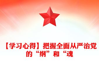 【学习心得】把握全面从严治党的“纲”和“魂