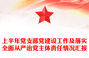 上半年党支部党建设工作及落实全面从严治党主体责任情况汇报