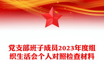 红色精美2023年度组织生活会个人对照检查材料PPT模板下载(讲稿)