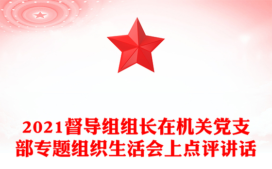 2021督导组组长在机关党支部专题组织生活会上点评讲话