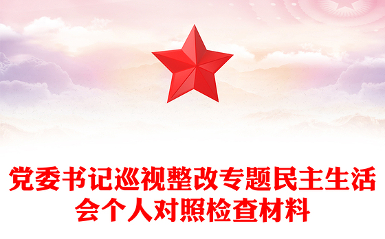 党委书记巡视整改专题民主生活会个人对照检查材料
