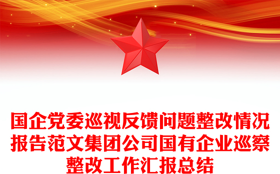 国企党委巡视反馈问题整改情况报告范文集团公司国有企业巡察整改工作汇报总结
