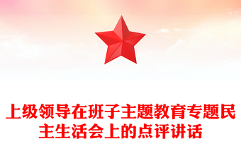 上级领导在班子主题教育专题民主生活会上的点评讲话