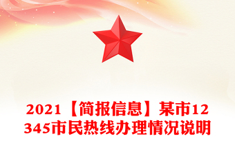 2021【简报信息】某市12345市民热线办理情况说明