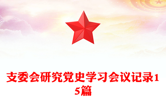 支委会研究党史学习会议记录15篇