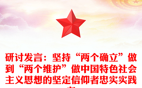 研讨发言：坚持“两个确立”做到“两个维护”做中国特色社会主义思想的坚定信仰者忠实实践者