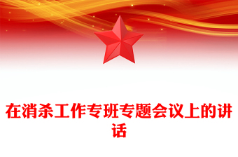 在消杀工作专班专题会议上的讲话