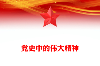 百年党史之伟大精神PPT大气简洁传承弘扬好中国精神谱系党课课件(讲稿)