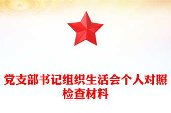 党支部书记组织生活会个人对照检查材料