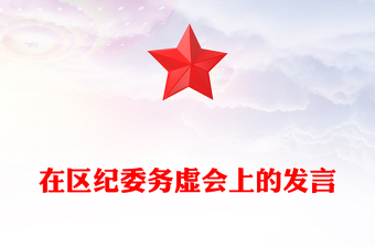 在区纪委务虚会上的发言