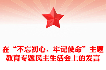 在“不忘初心、牢记使命”主题教育专题民主生活会上的发言