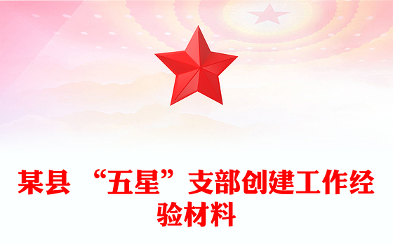 某县 “五星”支部创建工作经验材料