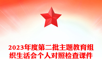 2023年度第二批主题教育组织生活会个人对照检查