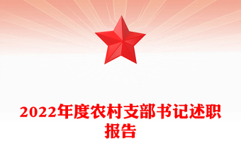 2022年度农村支部书记述职报告