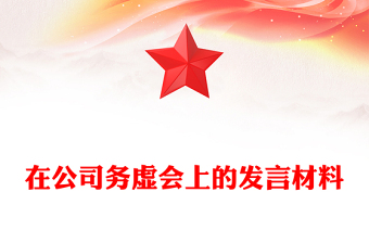 在公司务虚会上的发言材料