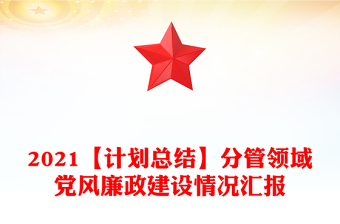 2021【计划总结】分管领域党风廉政建设情况汇报