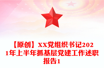 【原创】XX党组织书记2021年上半年抓基层党建工作述职报告1