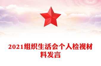 2021组织生活会个人检视材料发言