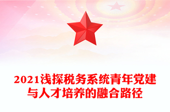 2021浅探税务系统青年党建与人才培养的融合路径