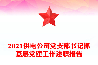 2021供电公司党支部书记抓基层党建工作述职报告