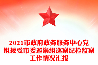 2021市政府政务服务中心党组接受市委巡察组巡察纪检监察工作情况汇报