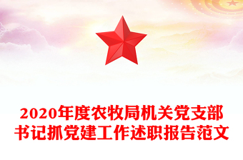 2020年度农牧局机关党支部书记抓党建工作述职报告范文