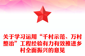 千村示范万村整治PPT学习运用千万工程经验有力有效推进乡村全面振兴课件(讲稿)