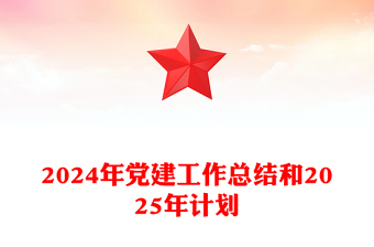 2024年党建工作总结和2025年计划