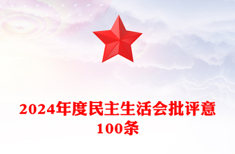 2024年度民主生活会批评意100条