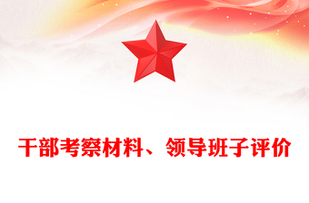 干部考察材料、领导班子评价