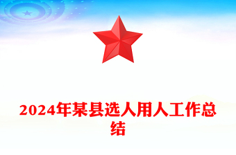 2024年某县选人用人工作总结