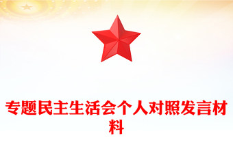 专题民主生活会个人对照发言材料