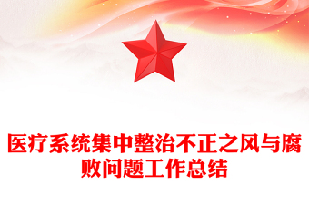 医疗系统集中整治不正之风与腐败问题工作总结