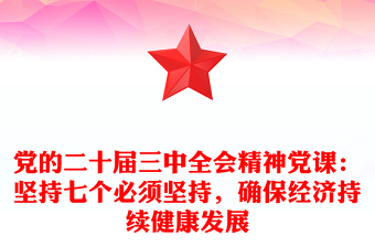 党的二十届三中全会精神党课：坚持七个必须坚持，确保经济持续健康发展