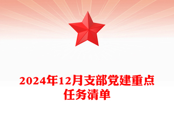 2024年12月支部党建重点任务清单