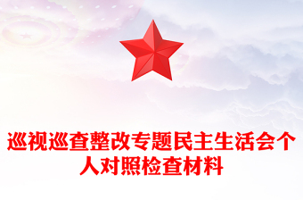 巡视巡查整改专题民主生活会个人对照检查材料