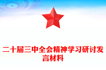 二十届三中全会精神学习研讨发言材料