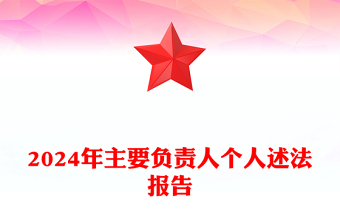 2024年主要负责人个人述法报告