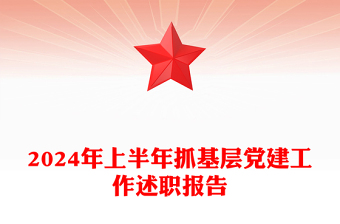 2024年上半年抓基层党建工作述职报告