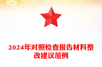2024年对照检查报告材料整改建议范例