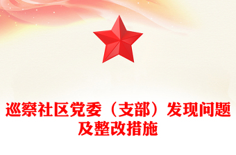 巡察社区党委（支部）发现问题及整改措施