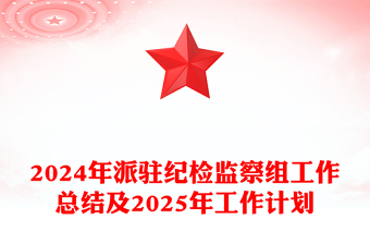 2024年派驻纪检监察组工作总结及2025年工作计划