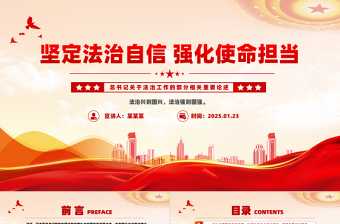 精美简洁坚定法治自信强化使命担当PPT党课