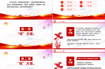 红色简洁年度领导干部德能勤绩廉述职报告PPT模板