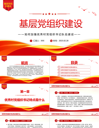 如何加强优秀村党组织书记队伍建设PPT农村基层党组织建设党课