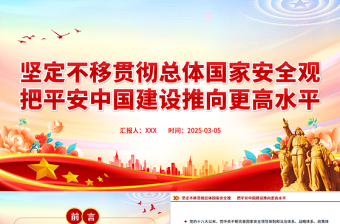 坚定不移贯彻总体国家安全观PPT精美大气平安中国建设党课课件